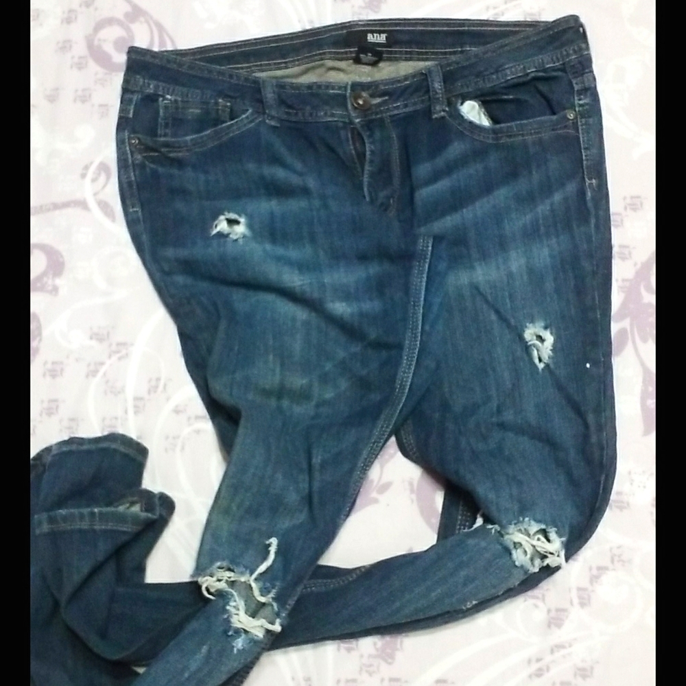 "Distress look" skinny jean